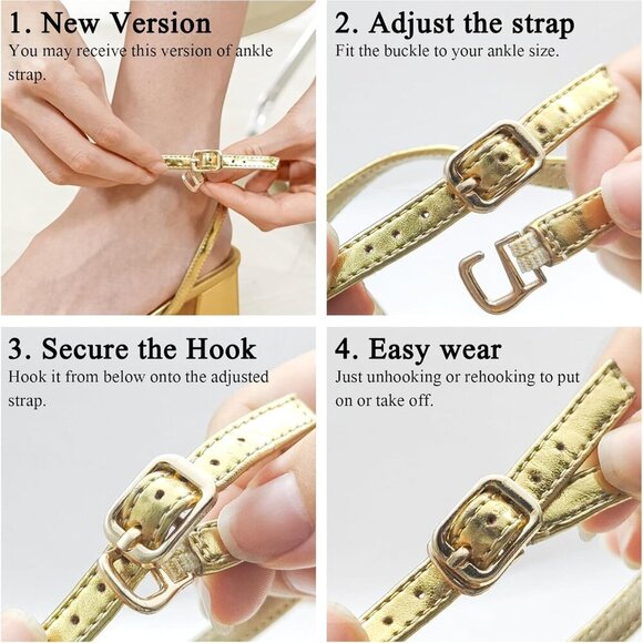 Women's Faux Leather Square Toe Kitten Heel Sandals Ankle Strap Water Resistant - Picture 2 of 6